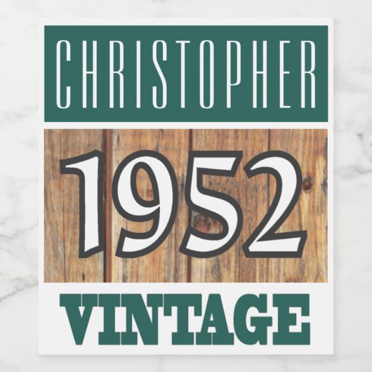 1952 Geboorte Wijn Label Wijn Etiket (Enkel label)