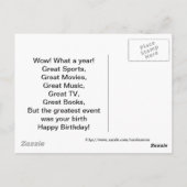 1952 Grote evenementen Verjaardag Kaart (Achterkant)