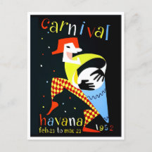 1952 Havana Carnival vintage briefkaart