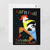1952 Havana Carnival vintage briefkaart (Voorkant / Achterkant)