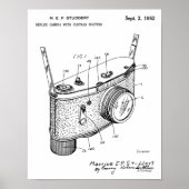 1952 Reflex Camera Patent Art Drawing Print (Voorkant)