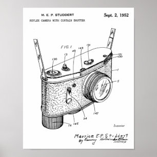 1952 Reflex Camera Patent Art Drawing Print