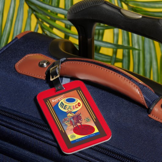 1952 REISBROCHURE 'MEXICO' COOL KITSCH BAGAGELABEL (Voorkant Insitu 1)