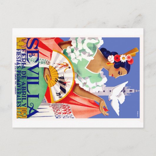 1952 Sevilla Spanje - Eerlijk Poster april Briefkaart (Voorkant)