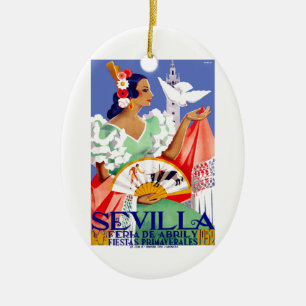 1952 Sevilla Spanje - Eerlijk Poster april Keramisch Ornament