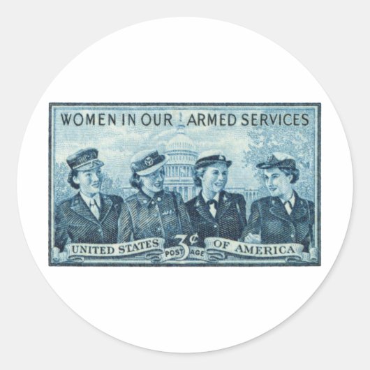 1952 Vrouwen in de Amerikaanse gewapende dienst St Ronde Sticker (Voorkant)