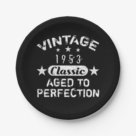  1953 70e verjaardag papieren bordje (Voorkant)