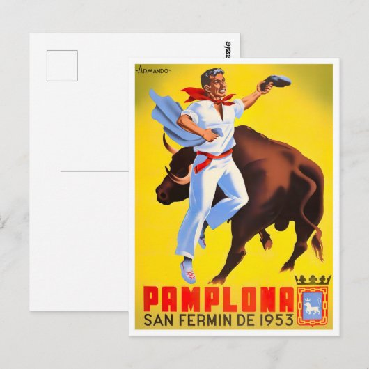 1953 Afvalreis Feria de Pamplona Briefkaart (Voorkant / Achterkant)