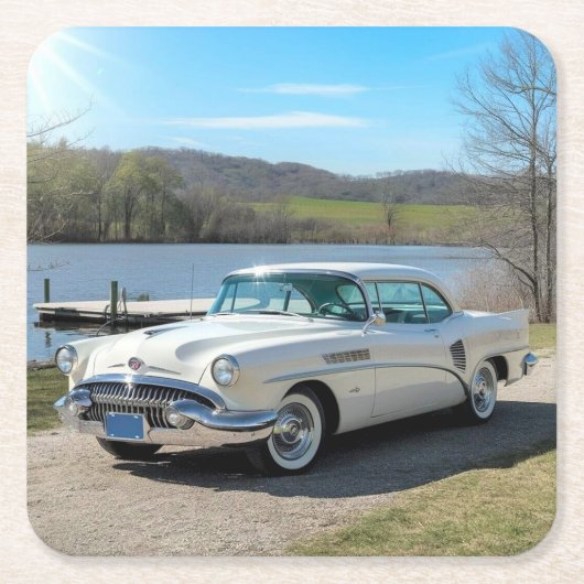 1953 Buick Skylark, een klassieke Amerikaanse auto Kartonnen Onderzetters (Voorkant)