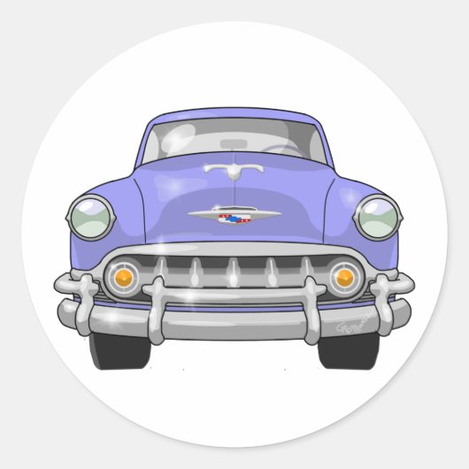 1953 Chevrolet Bel Air Front Uitzicht Ronde Sticker (Voorkant)