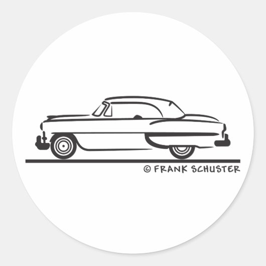 1953 Chevrolet Convertible Bel Air Ronde Sticker (Voorkant)