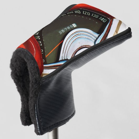 1953 Classic Sports Car Speedometer Golfheadcover (3/4 voorkant)