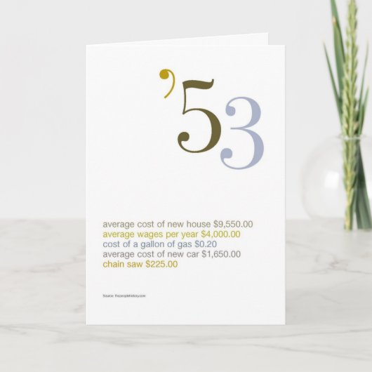 1953 de Feiten van de Pret van de Verjaardag Kaart (Voorkant)