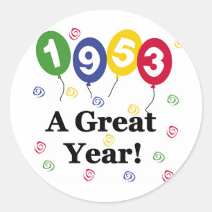 1953 een Grote Verjaardag van het Jaar Ronde Sticker