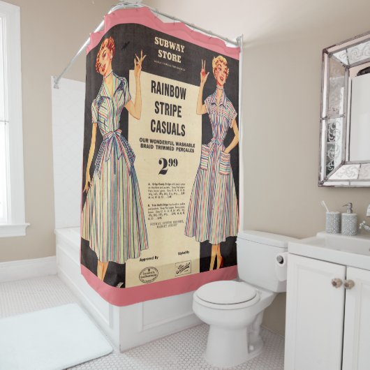 1953 Gimbels Subway Store-jurk en Douchegordijn (In situ)