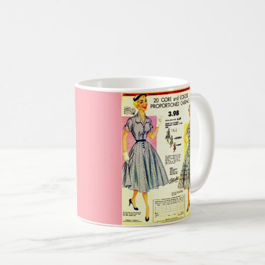 1953 Gimbels Subway Store jurk sale Koffiemok (Voorkant rechts)