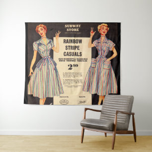 1953 Gimbels Subway Store jurk sale Wandkleed
