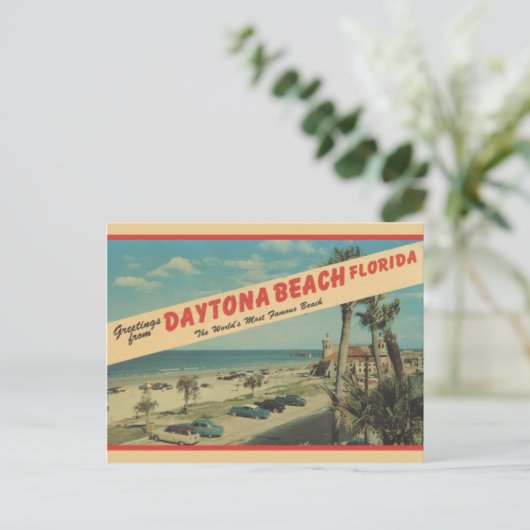 1953 groeten van het Briefkaart van Daytona Beach (Staand voorkant)