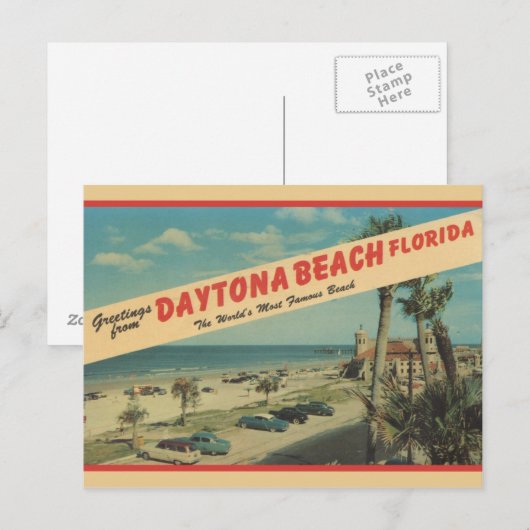 1953 groeten van het Briefkaart van Daytona Beach (Voorkant / Achterkant)