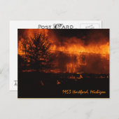 1953 Hartford Michigan Huis in brand Briefkaart (Voorkant / Achterkant)