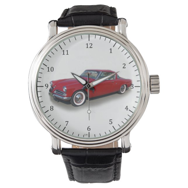 1953 klassiek rood horloge (Voorkant)
