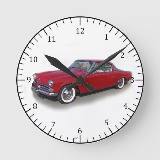 1953 rode klassieke autoklok ronde klok (Voorkant)