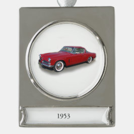 1953 rode klassieke automerk verzilverd banner ornament