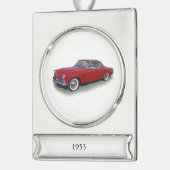 1953 rode klassieke automerk verzilverd banner ornament (Links)