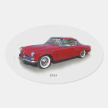 1953 rode klassieke autosticker