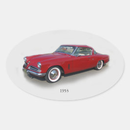 1953 rode klassieke autosticker ovale sticker