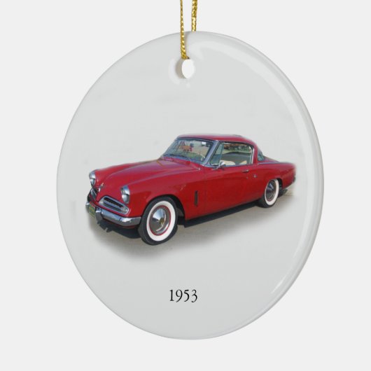 1953 rode klassieke autoversiering keramisch ornament (Links)
