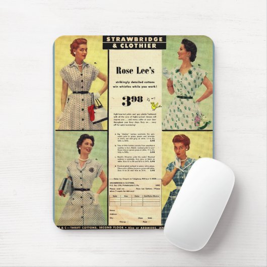 1953 Verkoop en verkoop van kleding voor kleding Muismat (Met muis)