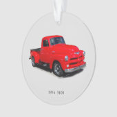 1954 3100 rode bestelwagen acrylversier ornament (voorkant)