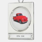 1954 3100 rode bestelwagen, banner versierd verzilverd banner ornament (Links)