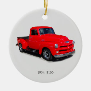 1954 3100 rode bestelwagen, versierd keramisch ornament