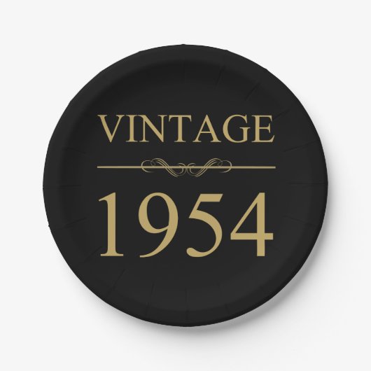 1954 70e geboortedag papieren bordje (Voorkant)