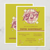 1954 70e verjaardag groen feestje Uitnodiging (Voorkant / Achterkant)