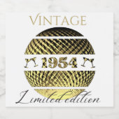 1954 70e verjaardag mousserende wijn Label Sparkling Wijnetiket (Enkel label)