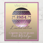 1954 70e verjaardag wijnlabel wijn etiket (Enkel label)