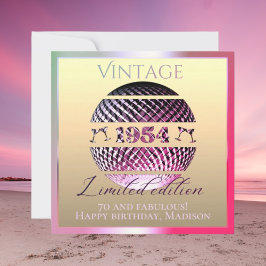 1954 70ste verjaardag roze kaart