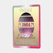  1954 70ste verjaardag roze metalen ornament (Voorkant links)