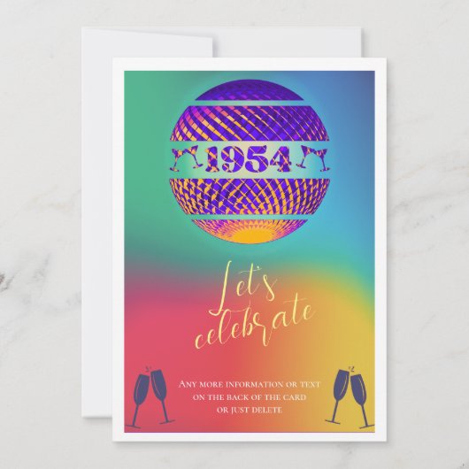  1954 70ste verjaardagsfeestje kaart (Achterkant)