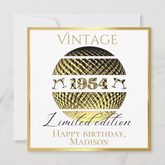  1954 70ste verjaardagsgoud kaart (Voorkant)