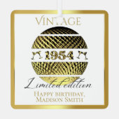  1954 70ste verjaardagsgoud metalen ornament (Achterkant)