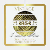  1954 70ste verjaardagsgoud metalen ornament (Voorkant)