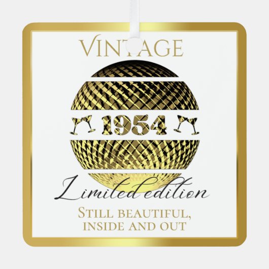  1954 70ste verjaardagsgoud metalen ornament (Voorkant)