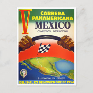 1954 Carrera Panamericana racing Briefkaart