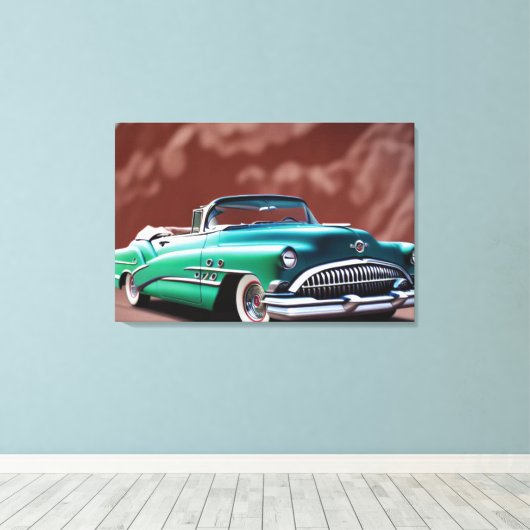 1954 Classic Car Canvas Print (Insitu (Houten vloer))