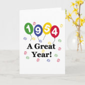 1954: een grote jaardag kaart (Gele Bloem)