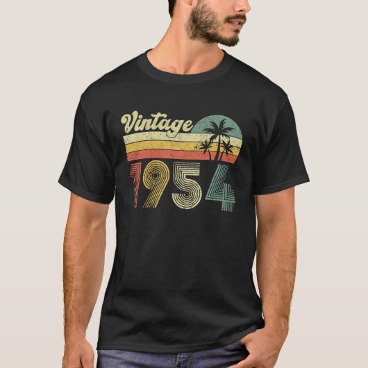  1954 Gemaakt in 1954 70e Mannen Verjaardag T-shirt (Voorkant)